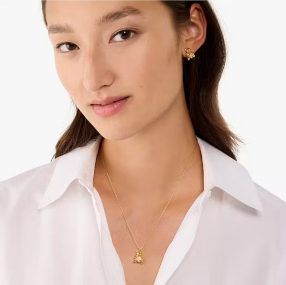 🔹️Kate Spade 🔹️Oh What Fun Spade Teddy Bear Pendant [$89 Msrp ] - Picture 2 of 4